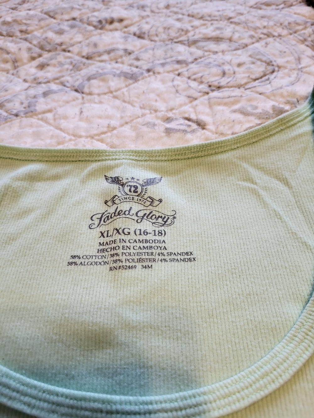 Faded Glory Light Green Scoop Neck Tank - Picture 2 of 3